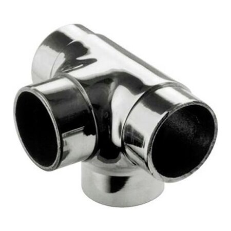 Lavi Industries Lavi Industries, Flush Tee Fitting, Side Outlet, for 1.5" Tubing, Polished Stainless Steel 40-735/1H